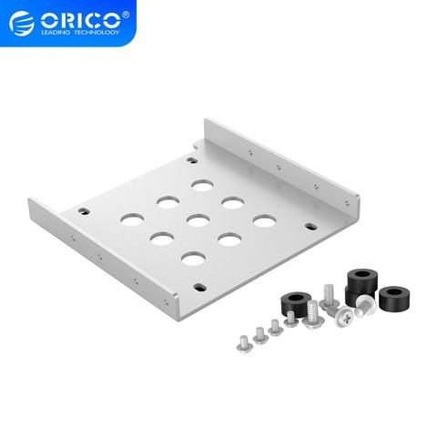 Алюминиевый Монтажный кронштейн для жесткого диска ORICO 2,5-3,5 дюйма, комплект SSD-накопителя для HDD SATA Bay, конвертер 3,5-1x2,5 черного цвета ► Фото 1/6
