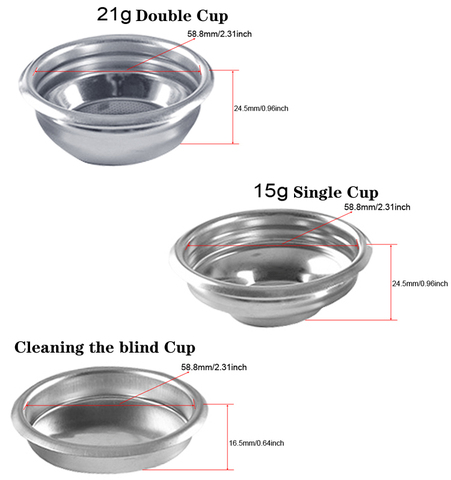 Нержавеющая сталь без давления фильтр для кофе корзина 2 чашки тройной портафильтр фильтр для кухни Кофеварка аксессуары Запчасти ► Фото 1/6