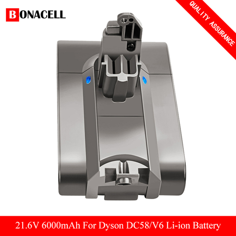 Литий-ионный Аккумулятор 6000 мАч 21,6 в для пылесоса Dyson V6 DC58 DC59 DC61 DC62 DC74 SV09 SV07 SV03 965874-02, батарея Ач Z50 ► Фото 1/5