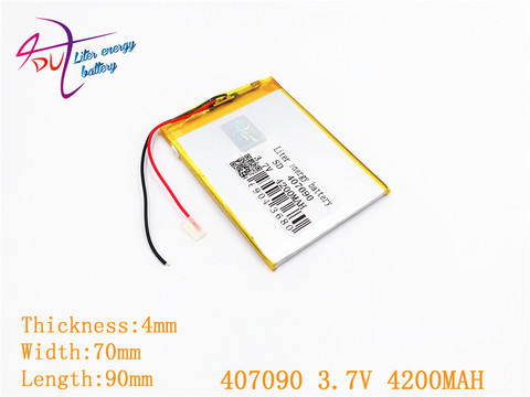 Новый аккумулятор CHT 407090 3,7 V 4200mAh литий-полимерный аккумулятор с защитной доской для планшетных ПК U25GT ► Фото 1/3