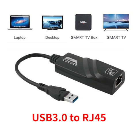 USB Ethernet адаптер USB 3,0 на 10/100/1000 гигабит Ethernet Интернет-адаптер для ноутбука Настольный ТВ-бокс ► Фото 1/6