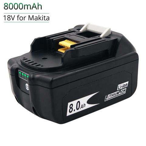 Аккумуляторная литий-ионная батарея BL1860 BL1880 18 в 6000 мАч 8000 мАч для Makita BL1830 BL1840 BL1850 ► Фото 1/6