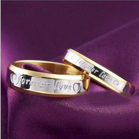 Модное кольцо унисекс для мужчин и женщин, стальное кольцо Forever Love ► Фото 1/6