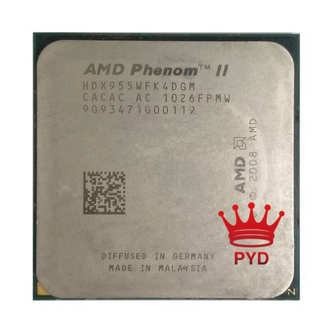 Четырехъядерный процессор AMD Phenom II X4 955 3,2 ГГц 95 Вт HDX955WFK4DGM/HDX955WFK4DGI разъем AM3 ► Фото 1/2