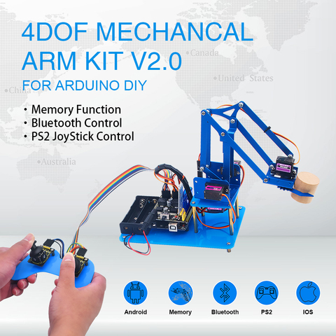 Keyestudio 4DF механический PS2 джойстик металлический робот рука обучающий стартовый комплект V2.0 для Arduino DIY ► Фото 1/6