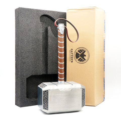 Cattoys металлический молоток 1:1 масштаб Thor Hammer 43 см Реплика коллекция Modell игрушка подарок Косплей Prop Mjolnir с оригинальной коробкой ► Фото 1/5