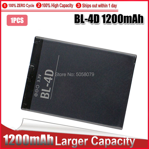 Оригинальный BL-4D аккумулятор для телефона Nokia N97 Mini E7 E7-00 N8 N8-00 E5 E5-00 702T T7-00 BL4D 1200mAh ► Фото 1/6