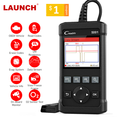 Запуск X431 CR5001 OBD2 читатель кода сканер ODB2 автомобильный диагностический инструмент бесплатного обновления Автомобильный сканер OBDII выключе... ► Фото 1/6