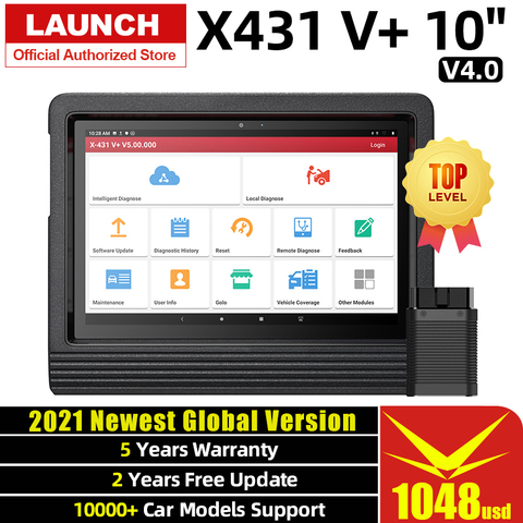Launch X431 V Plus автомобильный диагностический сканер автоматический диагностический инструмент полная система диагностический Сканнер автомобильный ЭБУ кодирование профессиональный ► Фото 1/6
