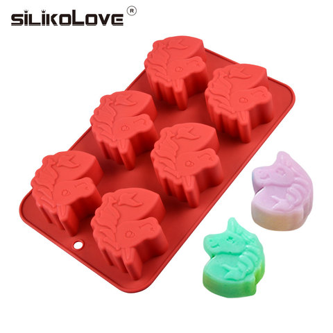 SILIKOLOVE 3D Мыло с единорогом, силиконовая форма для мыла DIY, ручная работа, 6 полостей, форма для мыла ► Фото 1/6