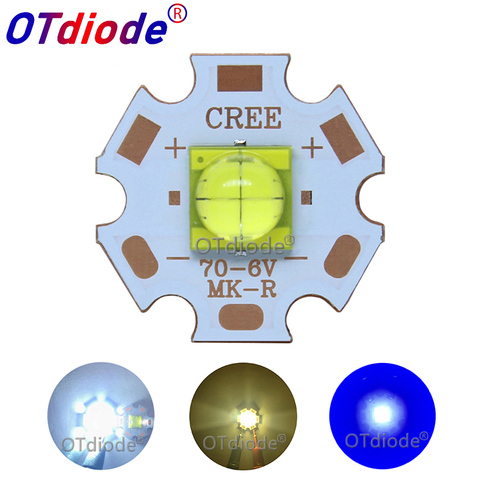 Светодиодный Диод ETI 7070 6 В, 4 чипа, 15 Вт, 1-10 шт., вместо Cree MKR, MCE, XHP50, XHP70, холодный белый Светодиодный светильник с 20 мм Cooper PCB ► Фото 1/6