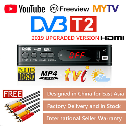 ТВ-тюнер Dvb T2, спутниковый приемник с функциями HD 1080p, USB 2.0, руководством на русском языке ► Фото 1/6