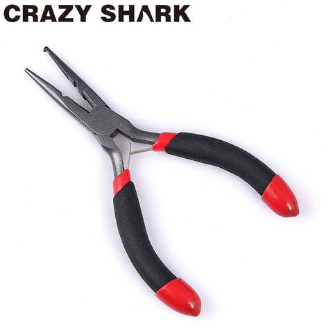 Мини рыболовные плоскогубцы Crazy Shark, 5-дюймовые мини-плоскогубцы из высокоуглеродистой стали, разделенное кольцо, резак, леска/ножницы для уд... ► Фото 1/6