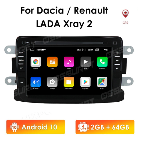 Автомагнитола Android 10 GPS Аудио для Dacia Duster Logan2 Renault Captur Lada Xray2 2012-2017 Sandero стерео Мультимедийный Плеер ► Фото 1/6