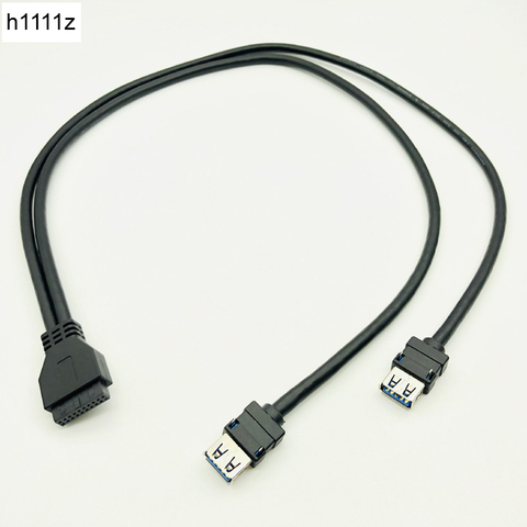 USB 3,0 20-контактный кабель для передней панели, концентратор USB 3,0, два порта USB 3,0, гнездо к материнской плате, 20-контактный коннектор, адаптер, к... ► Фото 1/6