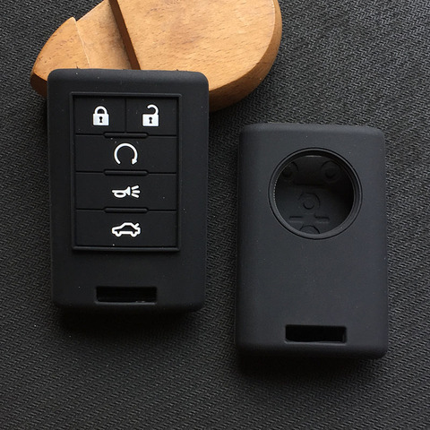Мягкий силиконовый чехол для автомобильного ключа с 5 кнопками, чехол-держатель для Cadillac SLS XTS SRX CTS Key ► Фото 1/4