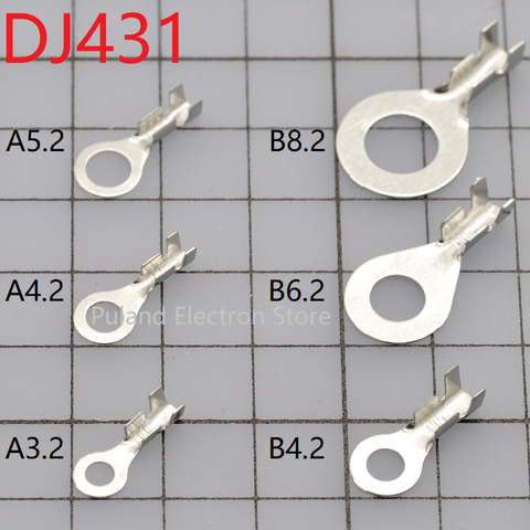 20 шт. DJ431 A3.2 A4.2 A5.2 B4.2 B6.2 8,2 наконечник провода, уплотнительное кольцо, неизолированный медный холодный пресс, циркулярный соединитель, обжимн... ► Фото 1/5