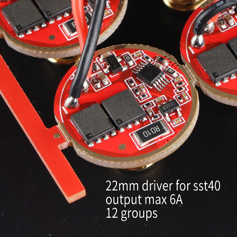 22 мм драйвер для SST40 ,12 групп, максимальный ток на выходе 6000ма, управление температурной защитой внутри ► Фото 1/4