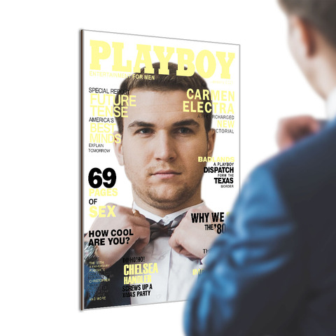 Чехол для журналов Playboy, настенное зеркало, Обложка для журналов, новинка, слайк шаблоны, имитирующий отражатель, супермодель, зеркальный декор для макияжа ► Фото 1/1