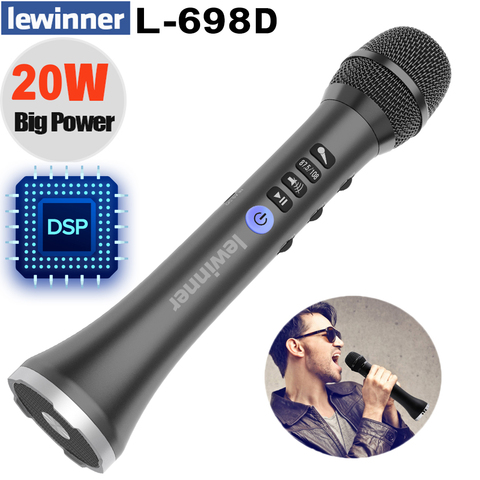 Lewinner L-698DSP Профессиональный 20 Вт Bluetooth караоке микрофон динамик Портативный беспроводной мини домашний KTV для пения и воспроизведения музык... ► Фото 1/6