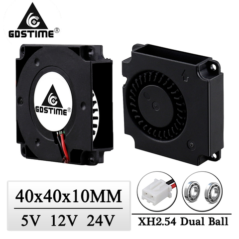 2 предмета Gdstime DC 5V 12V 24V 40*40*10 мм двойной шаровая воздуходувка 3D-принтеры кулер 1,5 дюймов 4 см 40 мм x 10 мм мини Радиатор система вентиляторов турб... ► Фото 1/6