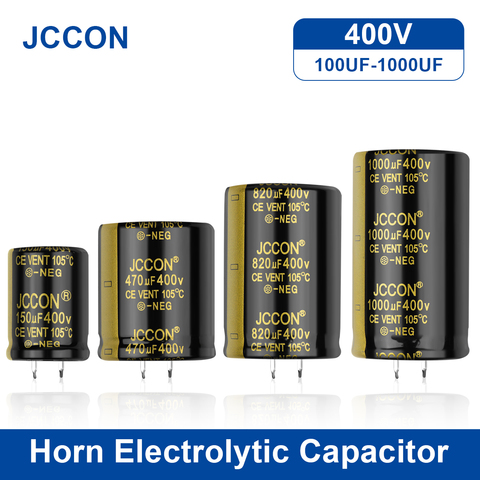 JCCON 2 шт. 400V рог электролитический конденсатор с алюминиевой крышкой, 100 мкФ 150 мкФ 330 мкФ 470 мкФ объем сварки Full-Напряжение для аудио hi-fi усилитель 105 ℃ ► Фото 1/6