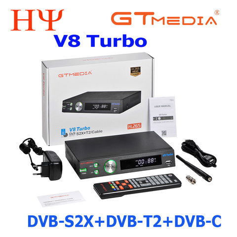 GTMedia V8 Turbo Gtmedia V8 pro2 H.265 Full HD DVB-S2 DVB-T2 DVB-C-цифра спутниковый телевизионный ресивер Встроенный Wi-Fi лучше GTMedia v8 золотой ► Фото 1/6