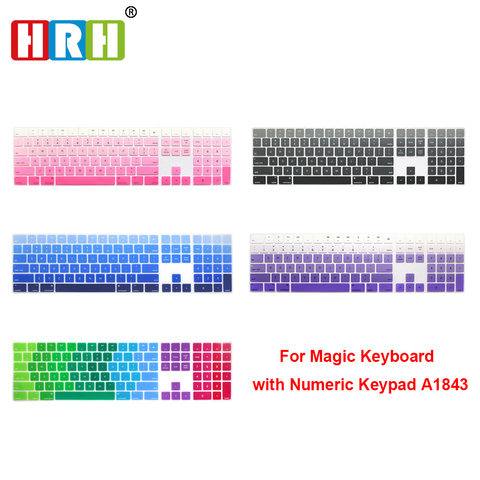 Силиконовый чехол для клавиатуры HRH, защита кожи клавиатуры для Apple Magic, с цифровой клавиатурой A1843 MQ052LL/A, выпущен в 2017 году ► Фото 1/6