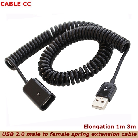 Удлинительный Кабель USB 2,0 кабель-удлинитель для мужчин и женщин высокоскоростной USB 2,0 кабель-удлинитель для ноутбука USB 2,0 пружинный кабель ... ► Фото 1/5