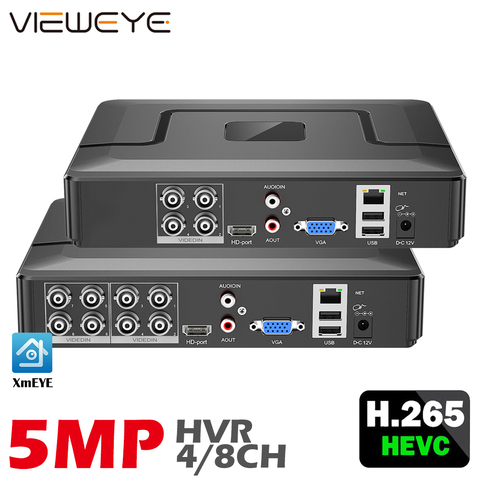 XMeye AHD аудио HVR H.265 + Hi3521D 5MP 8CH 8-канальный сетевой видеорегистратор видеонаблюдения Регистраторы Гибридный WI-FI 6 в 1 TVI CVI NVR AHD CCTV DVR ► Фото 1/6