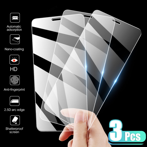 3 шт полное покрытие закаленное стекло для iPhone 7 8 6 6s Plus X защита экрана на iPhone X XR XS MAX SE 5 5s 11 12 Pro стекло ► Фото 1/6