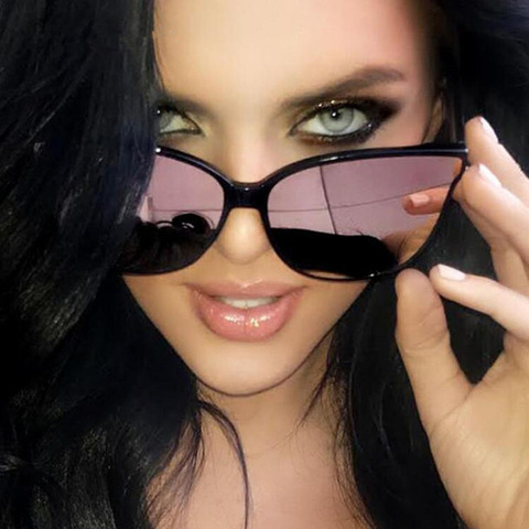 Солнцезащитные очки LONSY в стиле ретро, роскошные зеркальные солнцезащитные очки в стиле кошачий глаз, женские винтажные очки больших размер... ► Фото 1/6