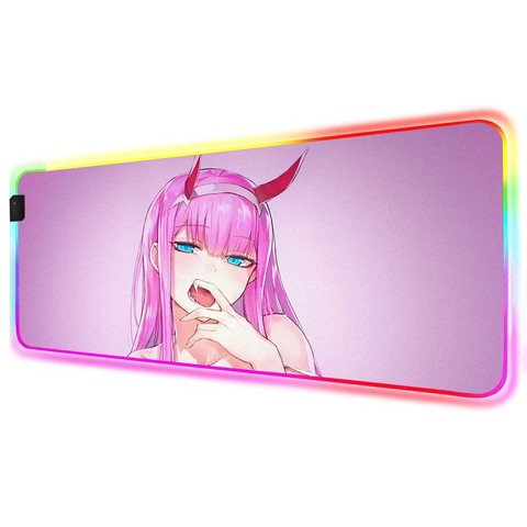 Mairuige аниме дорогой в Franxx сексуальная девушка настраиваемый DIY RGB игровой коврик для мыши светодиодный цветной светильник Настольный игрово... ► Фото 1/6