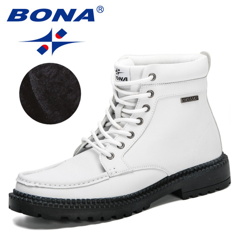 BONA 2022 новые дизайнерские зимние ботинки для снега, мужские кроссовки для активного отдыха, ботинки, мужская теплая обувь на шнуровке с высоким верхом, модная обувь Mansculino ► Фото 1/6