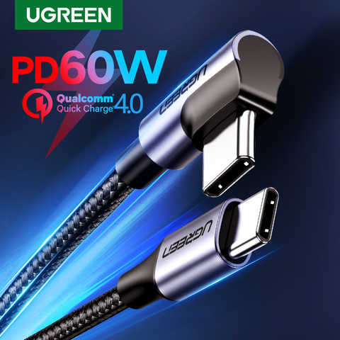 UGREEN USB Type C к USB C кабель для Samsung S9 S8 Plus PD 60W быстрое зарядное устройство 4,0 USB-C кабель для Macbook Pro Air USB шнур ► Фото 1/6