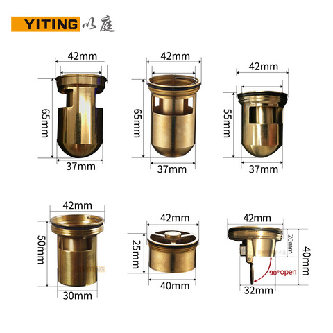 Латунный клапан для слива пола, дезодорант, глубокое уплотнение воды, Т-образный самоуплотнительный, устойчивый к запаху, сливной сердечник... ► Фото 1/5