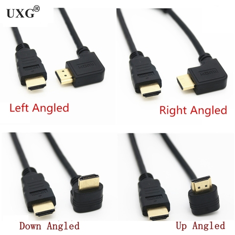 Удлинительный кабель HDMI 1,4 V A Male-HDMI v1.4, наклонный, левый и правый, 90 градусов, Угловой кабель HDMI 1,4 v 50 см 1,5 м ► Фото 1/1