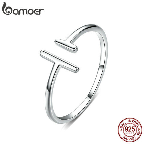 Женское кольцо-браслет bameor, простое минималистичное регулируемое кольцо на палец из стерлингового серебра 925 пробы, SCR555 ► Фото 1/6