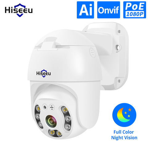Hiseeu H.265 1080P POE PTZ IP камера 4X цифровой зум 2MP ONVIF для POE NVR 48V CCTV система наружная IP камера водонепроницаемая камера ► Фото 1/6