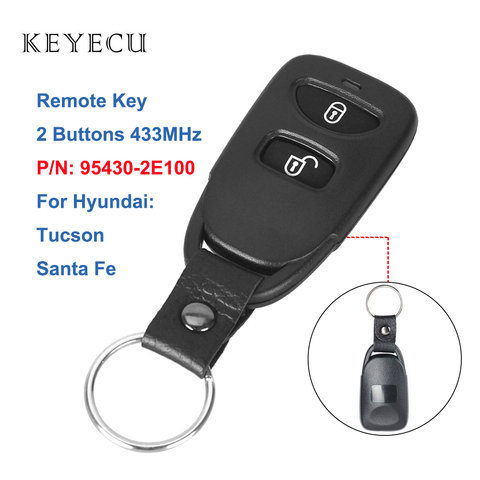 Запасная деталь Keyecu для Hyundai Tucson Santa Fe 2008-2009, 2 кнопки 433 МГц P/N: 95430-2E100 ► Фото 1/3