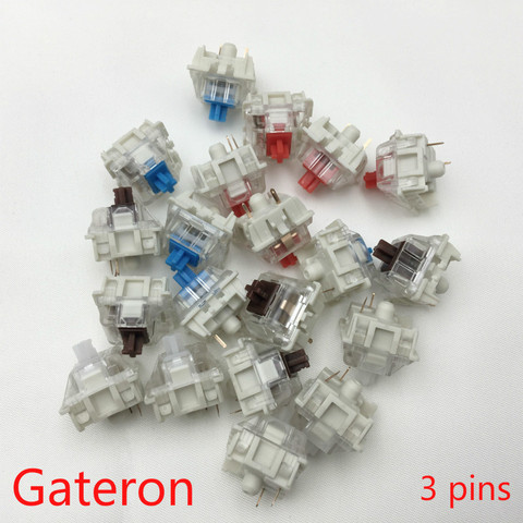 Переключатели Gateron SMD, черный, красный, коричневый, синий, прозрачный, зеленый, желтый, 3 контакта, переключатель Gateron для механической клавиат... ► Фото 1/6