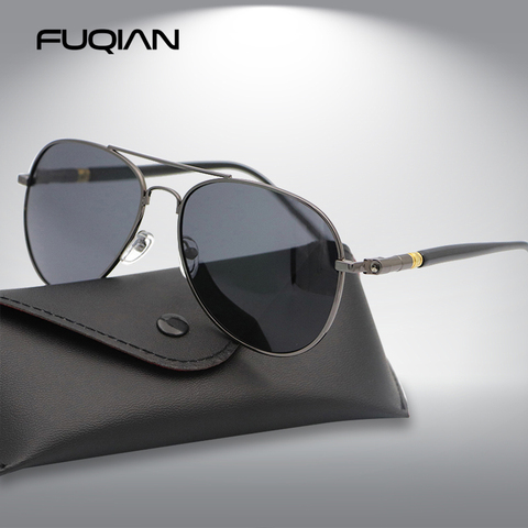 Мужские Солнцезащитные очки-авиаторы FUQIAN, черные Большие поляризационные очки, классические очки для вождения, UV400 ► Фото 1/6