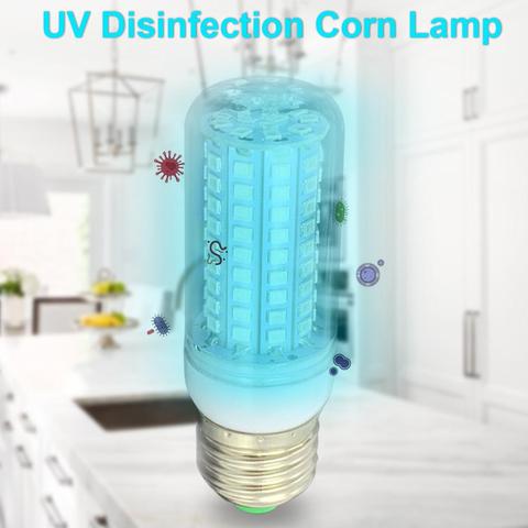 10 Вт UVC лампа бактерицидная УФ-лампа для дезинфекции стерилизация лампы светодиодный ультрафиолетовый светильник Кукуруза E27 110В/220В для шко... ► Фото 1/6