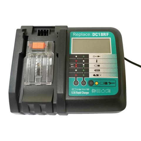 Зарядное устройство для аккумулятора Makita BL1415, 1420,1830,1840,1850,1860, электроинструмент с дисплеем и usb-портом 14 в-18 в 6A ► Фото 1/6