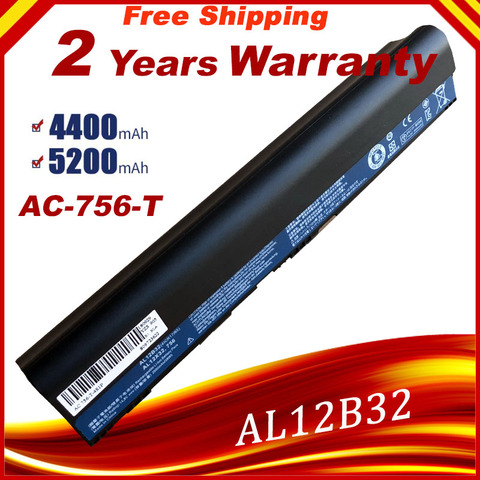 Аккумулятор для ноутбука Acer AL12B32 AL12A31 AL12B31 AL12B72, (2500 мА · ч/37 Вт · ч) для Aspire One 725 756 726 г., быстрая доставка, для Acer AL12B32, AL12A31, AL12B72, (2500 Вт/37Wh), Aspire, Aspire ... ► Фото 1/5