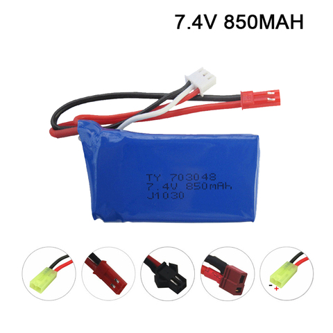 7,4 V 850mAh lipo батарея для WLtoys V912 V262 V353 BQ202 UDI U829X модель самолета батареи 2s lipo батарея 703048 ► Фото 1/1