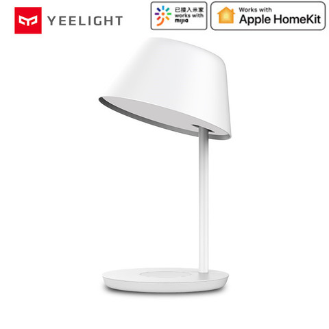 Светодиодная настольная лампа Yeelight YLCT02YL, умный светильник с Wi-Fi, приглушаемой яркостью, 18 Вт, с беспроводной зарядкой, для iPhone, 6 Вт ► Фото 1/5