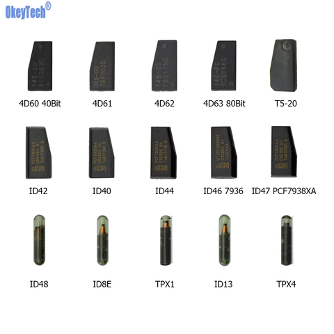 OkeyTech транспондер ключи чип 4D60 4D61 4D62 4D63 T5-20 ID40 ID42 ID44 ID46 ID47 ID48 ID8E ID13 TPX1 TPX4 Стекло Cemamic чип ► Фото 1/6