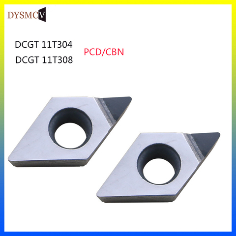 2 шт. резец сверхтвердый PCD алмазные пластины CBN DCMT070204 DCMT070202 DCMT11T304 DCGT070204 DCGT11T304 токарный станок с ЧПУ токарный резец лезвия инструмента ► Фото 1/3