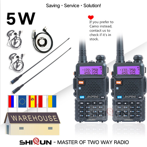 Портативная рация Baofeng UV-5R, портативная рация Pofung UV 5R 5 Вт VHF/UHF Ham, Двухдиапазонная двухсторонняя рация UV5r CB радио FM-радио, 1/2 шт. ► Фото 1/6